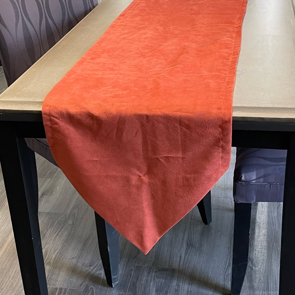 *Custom Burnt Orange Table Runner 16"x 78"